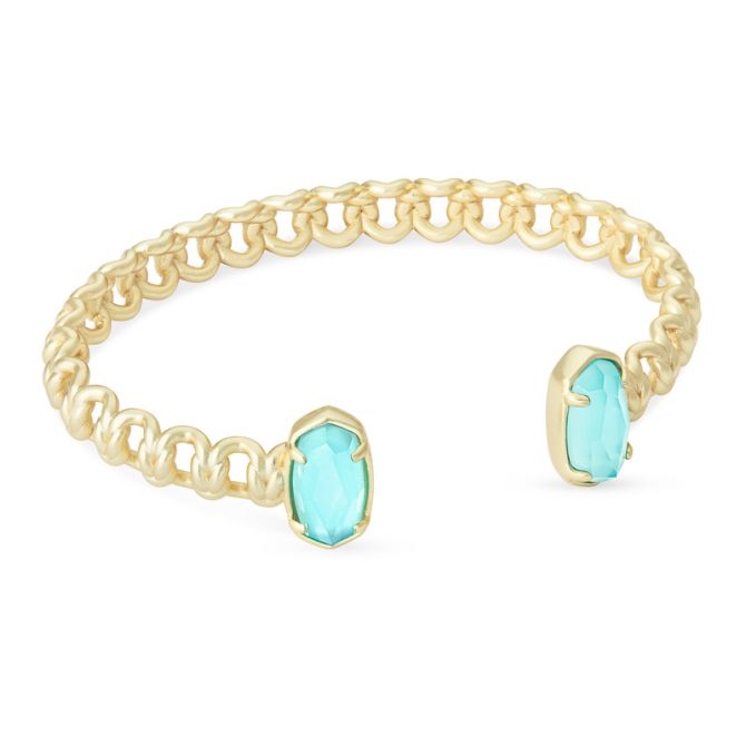 Kendra Scott Macrame Elton Gold Cuff Bracelet, Aqua Illusion