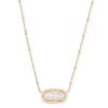 Kendra Scott Elisa Gold Satellite Pendant Necklace, White Kyocera Opal Illusion