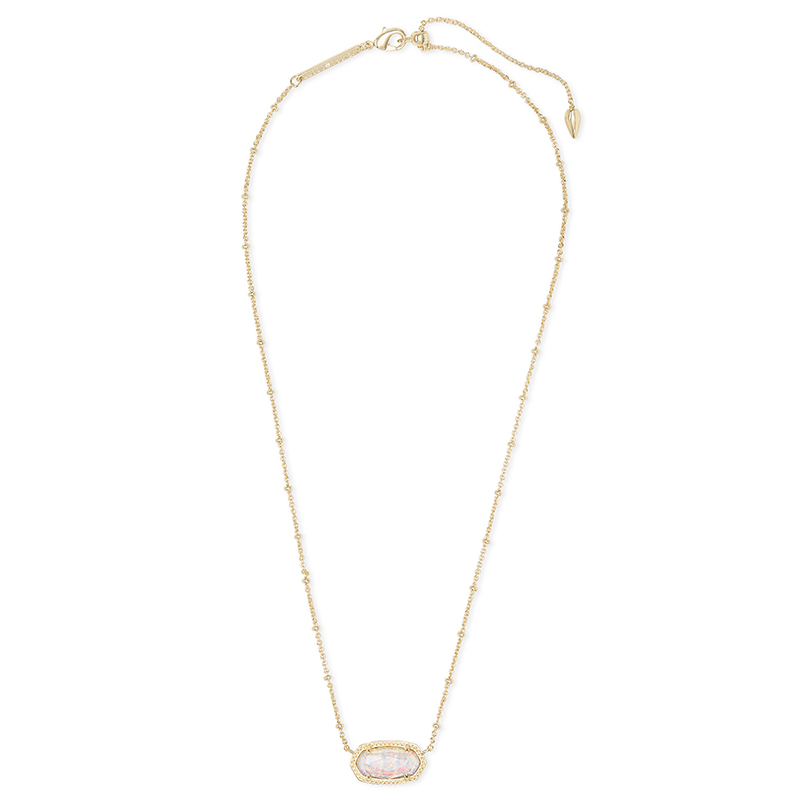 Kendra Scott Elisa Gold Satellite Pendant Necklace, White Kyocera Opal Illusion