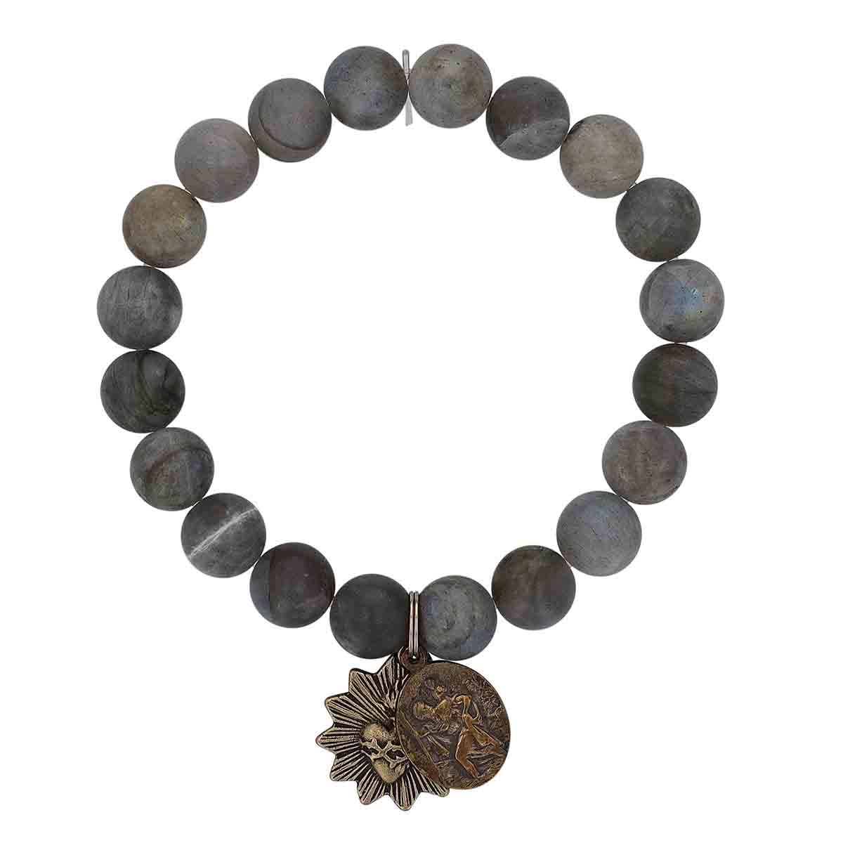 Miracle Icons by Mary Jo Pane Matte Labradorite Bracelet, 10mm
