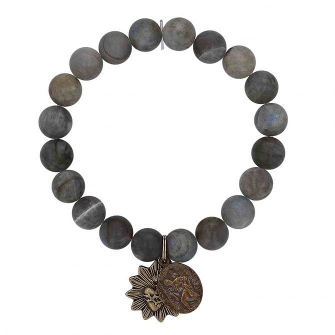 Miracle Icons by Mary Jo Pane Matte Labradorite Bracelet, 10mm