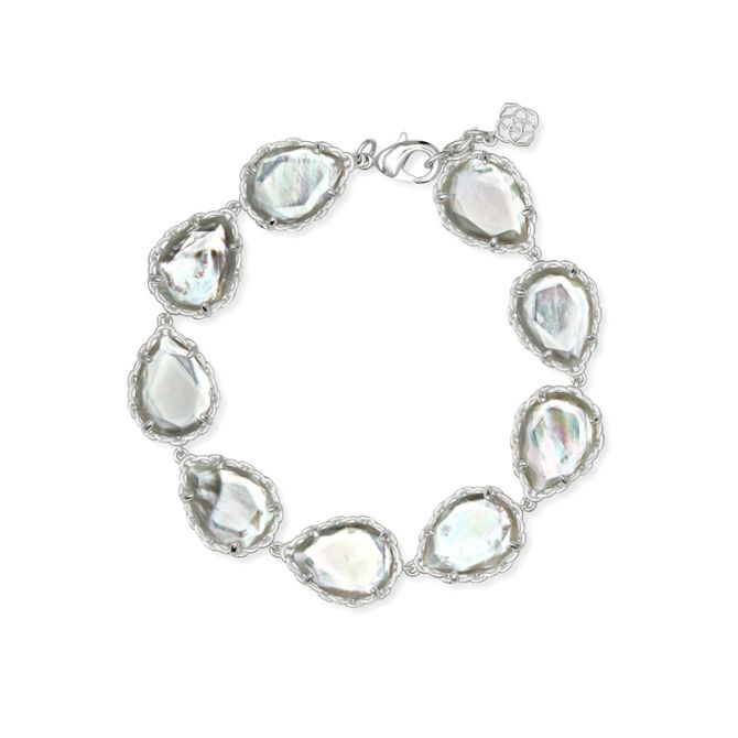 Kendra Scott Kenzie Silver Link Bracelet, Ivory Mother-Of-Pearl