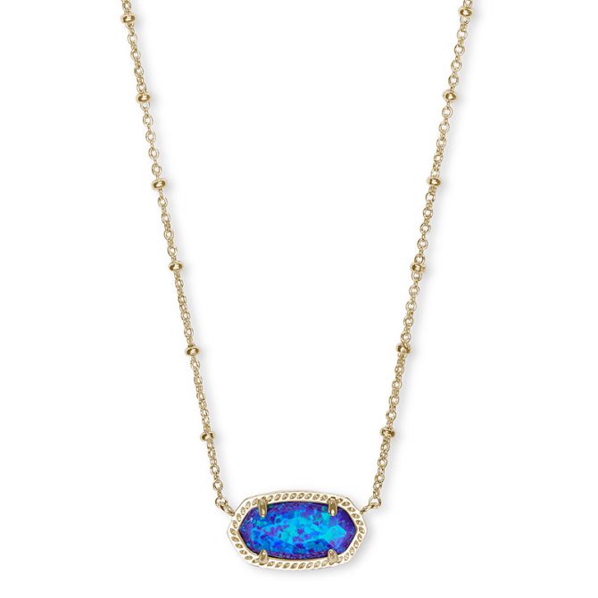 Kendra Scott Elisa Satellite Gold Short Pendant Necklace in Violet