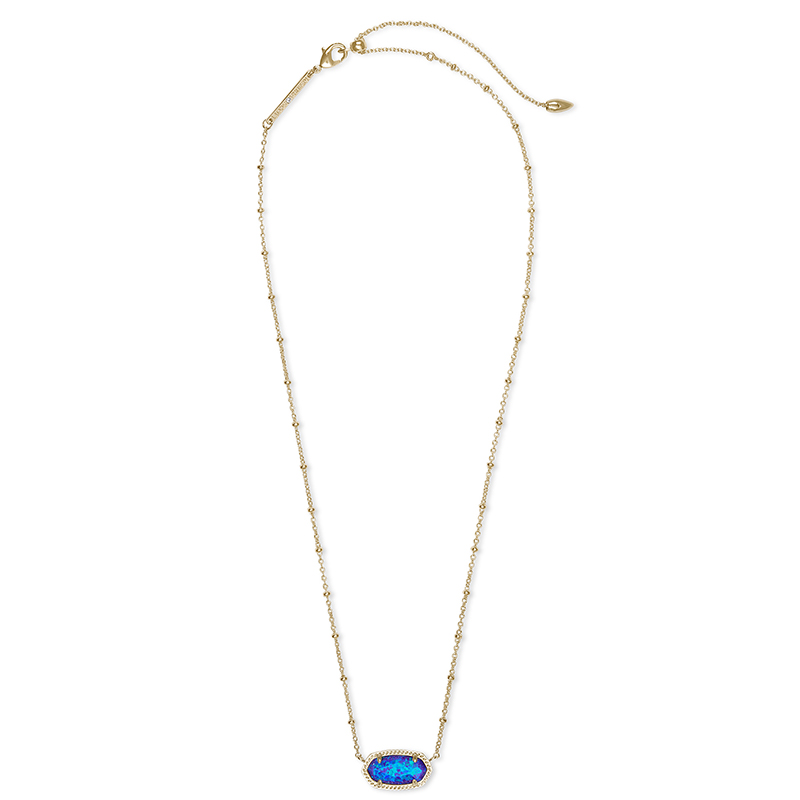 Kendra Scott Elisa Satellite Gold Short Pendant Necklace in Violet Kyocera Opal