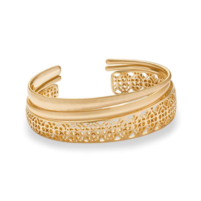 Kendra Scott Tiana Gold Pinch Bracelet Set in Gold Filigree