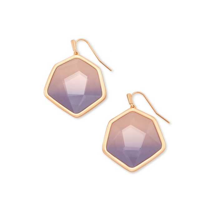 Kendra Scott Vanessa Rose Gold Long Pendant and Drop Earrings