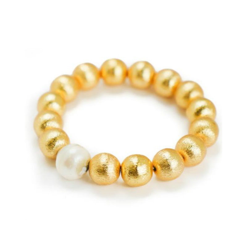 Hazen & Co Margot Bracelet, White Baroque