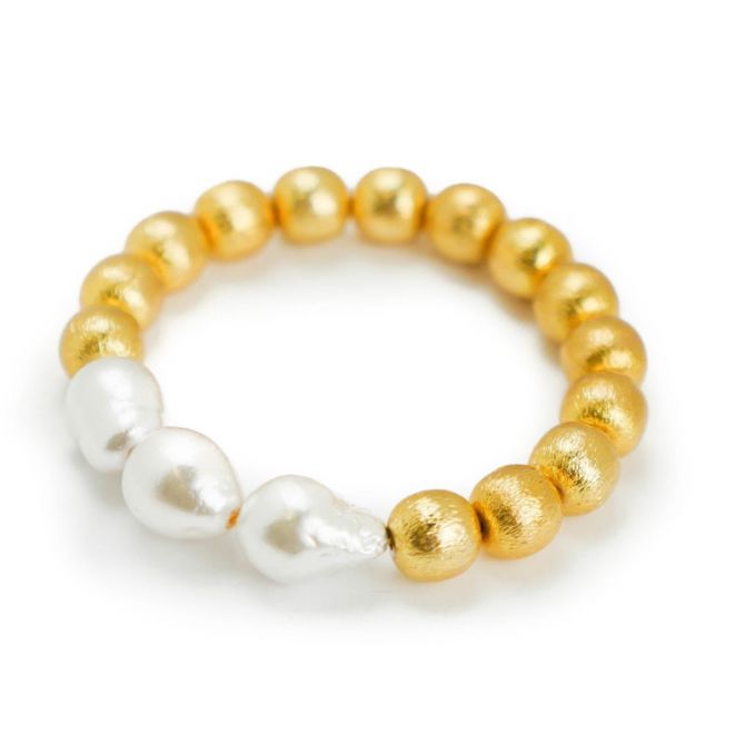 Hazen & Co Tres Bracelet, White Baroque