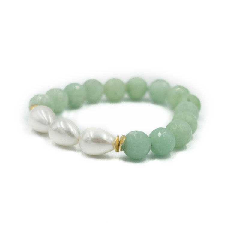 Hazen & Co Arden Bracelet, Sea Foam Green Jade