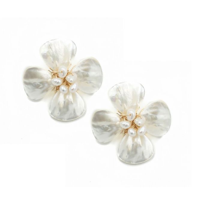 Hazen & Co Poppy Earring. Pearl