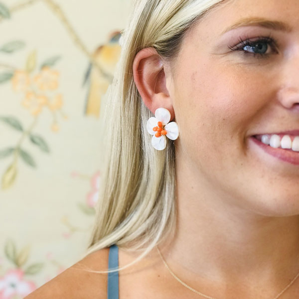 Hazen & Co Poppy Earring, Tangerine Agate