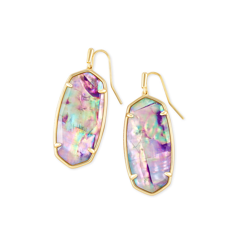 Kendra Scott Elle Gold Drop Earrings, Lilac Abalone 4217706449