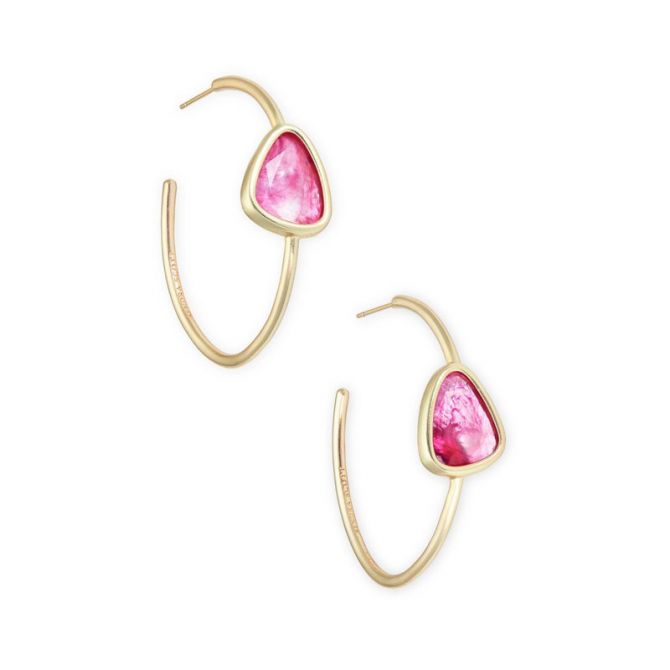 Kendra Scott Margot Hoop Earrings in Deep Blush Mother of Pearl