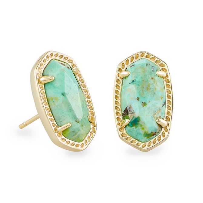 Kendra Scott Gold Stud Earrings in Sea 