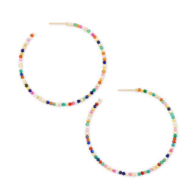 Kendra Scott Scarlet Gold Tone Hoop Earrings in Multicolor