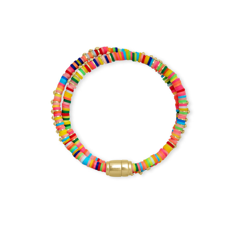Kendra Scott Yellow Tone Reece Wrap Bracelet in Neon Mix