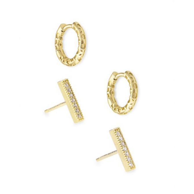 Kendra Scott Gold Tone Maggies Earrings, Set of 2
