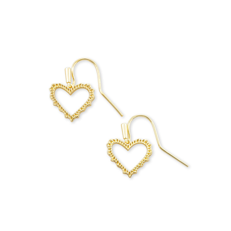 Kendra Scott Sophee Heart Drop Earrings in Gold Tone