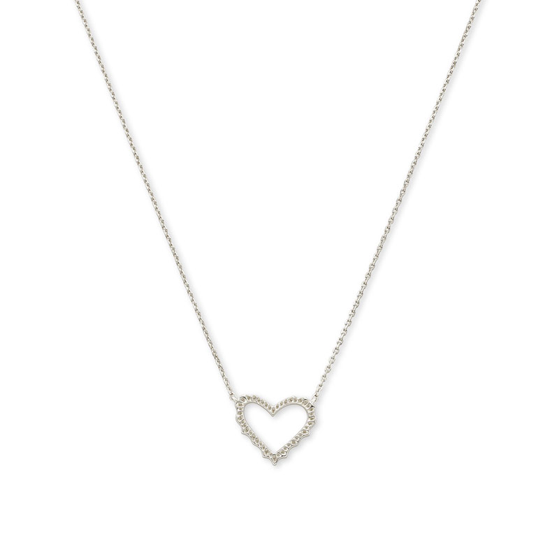 Kendra Scott Sophee Heart Small Pendant Necklace in Silver Tone
