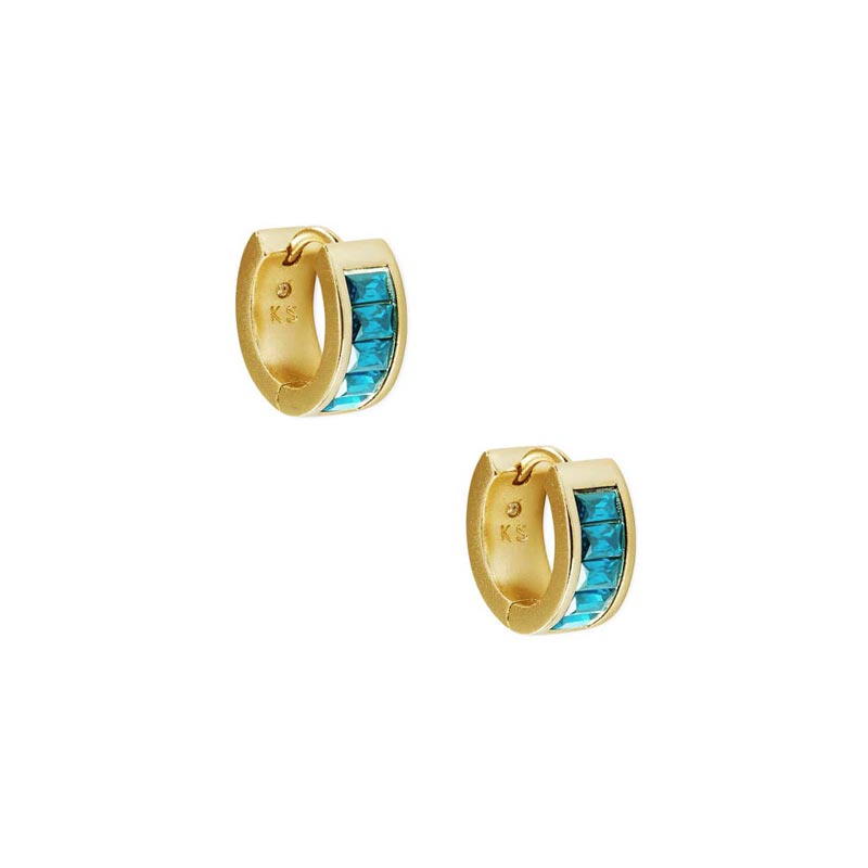 Kendra Scott Jack Vintage Gold Tone Huggie Earrings in Teal Crystal ...