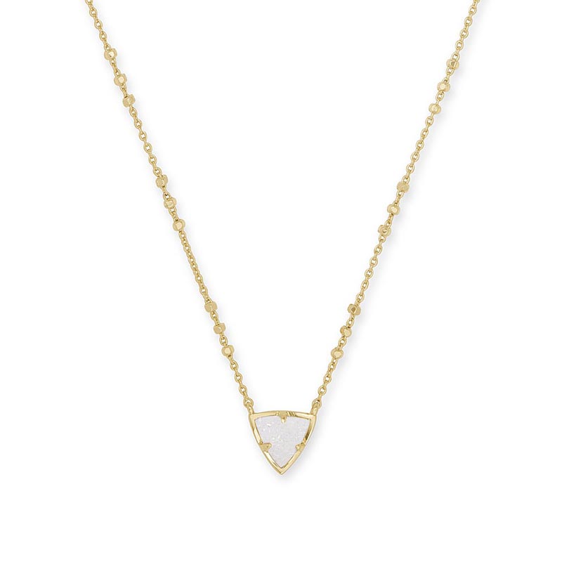 Kendra Scott Perry Gold Pendant Necklace in Iridescent Drusy