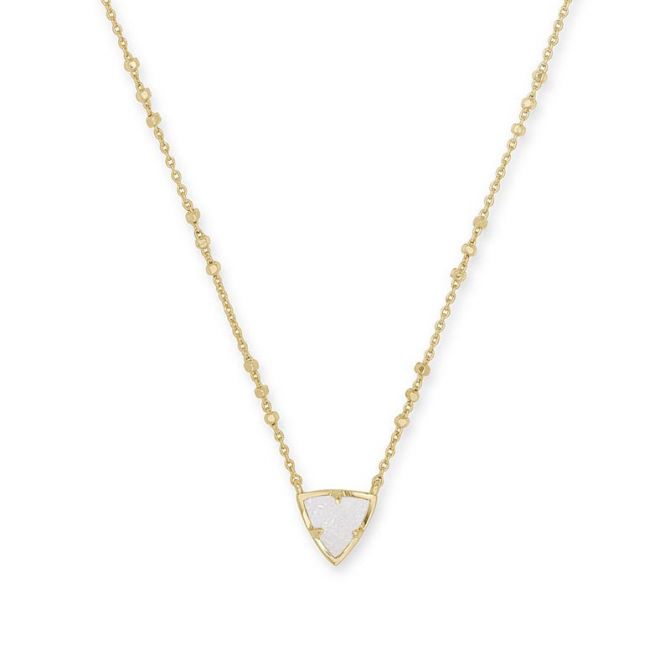 Kendra Scott Perry Gold Pendant Necklace in Iridescent Drusy