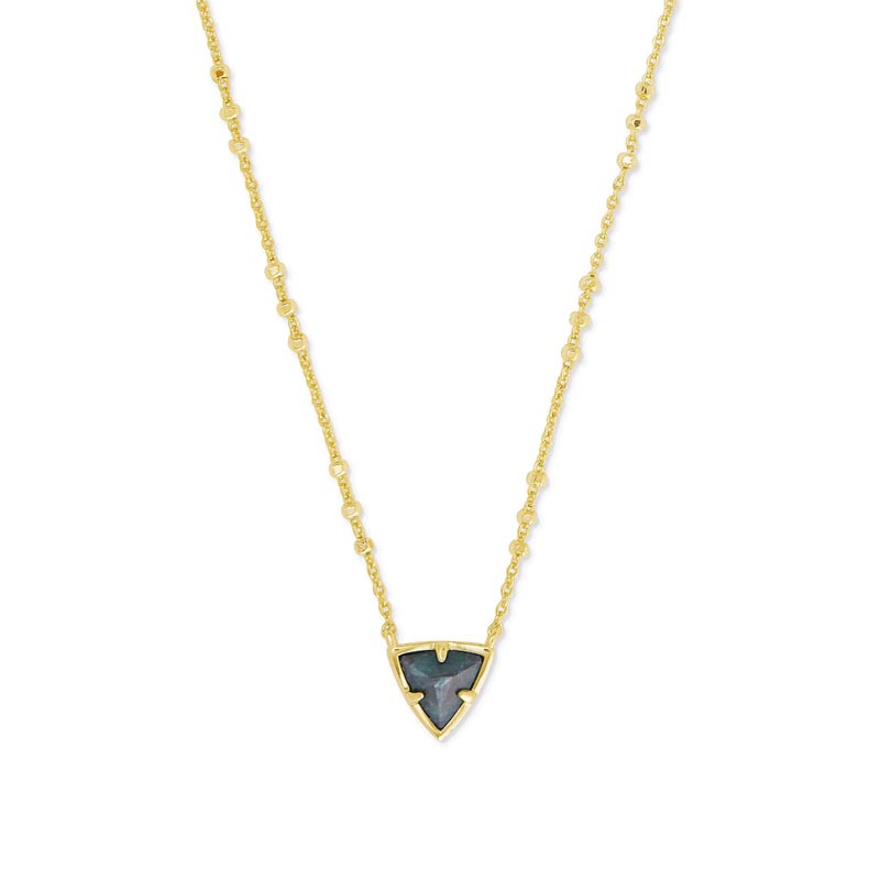 Kendra Scott Perry Gold Tone Pendant Necklace in Green Apatite