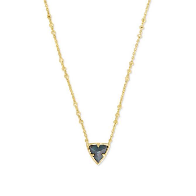 Kendra Scott Perry Gold Tone Pendant Necklace in Green Apatite