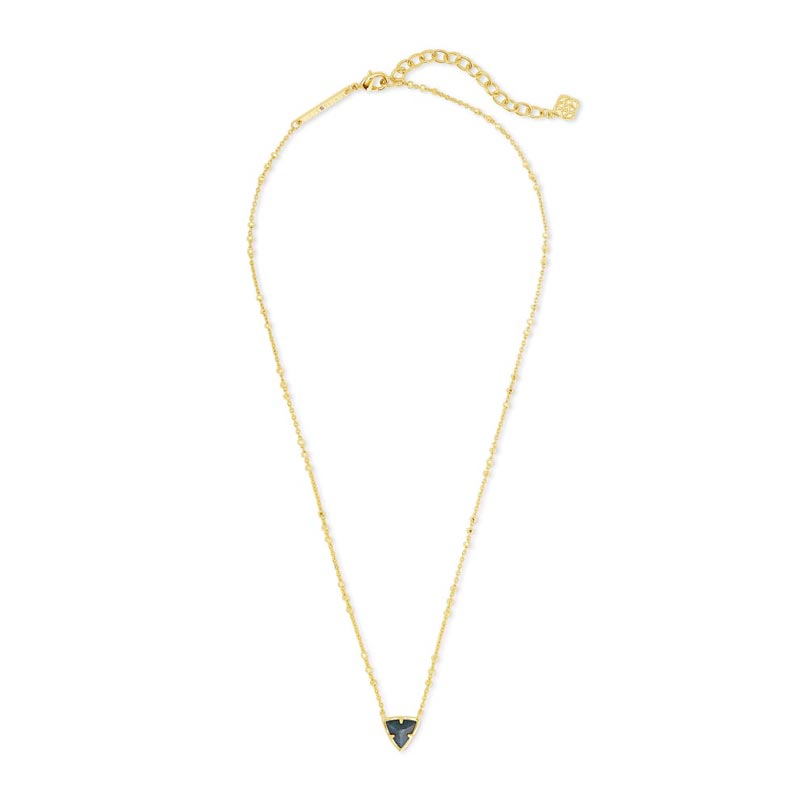 Kendra Scott Perry Gold Tone Pendant Necklace in Green Apatite