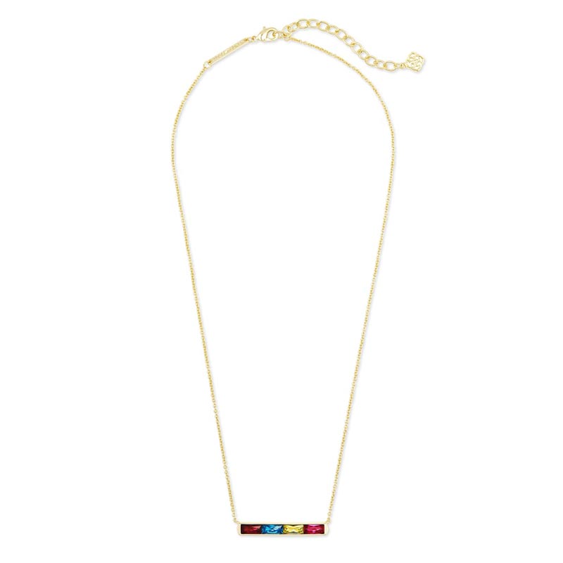 Kendra Scott Jack Gold Tone Pendant Necklace in Multi Crystal