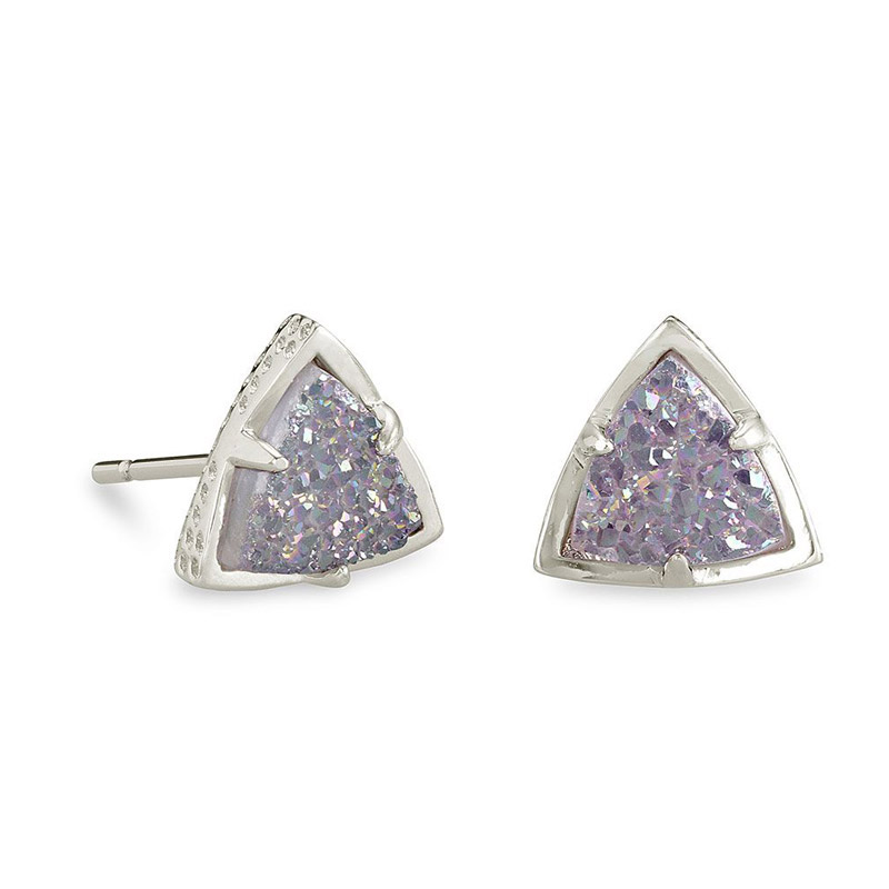 Kendra Scott Perry Stud Earring in Steel Grey Drusy