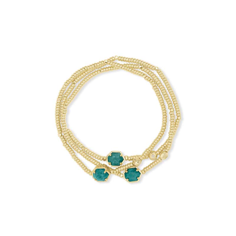Kendra Scott Tomon Gold Tone Bracelet in Dark Teal Amazonite