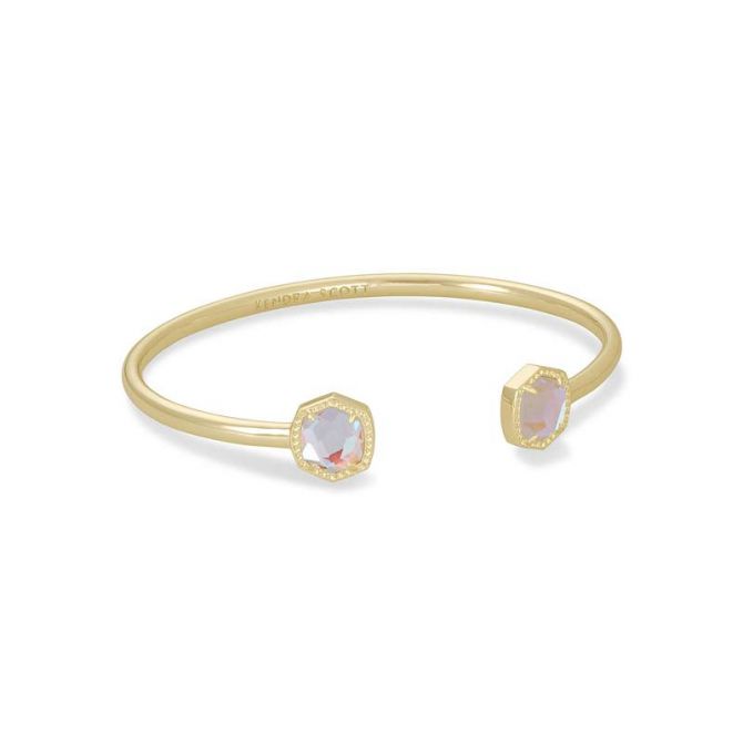 Kendra Scott Davie Gold Tone Cuff Bracelet in Dichroic Glass