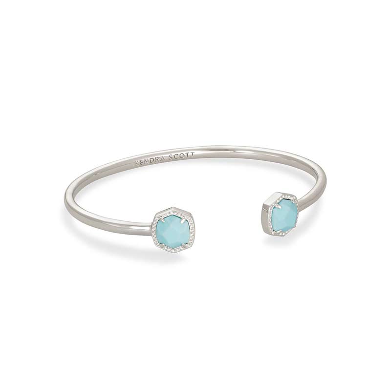 Kendra Scott Davie Silver Tone Cuff Bracelet in Light Blue