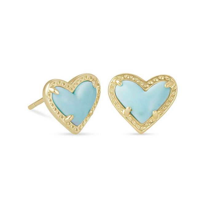 Kendra Scott Deva Abalone Shell Turquoise Blue Tone Earrings HTF Drop Rare  | eBay