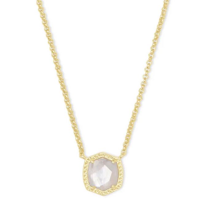 Kendra Scott Elisa Gold Pendant Necklace in White Mother-Of-Pearl •  Impressions Online Boutique