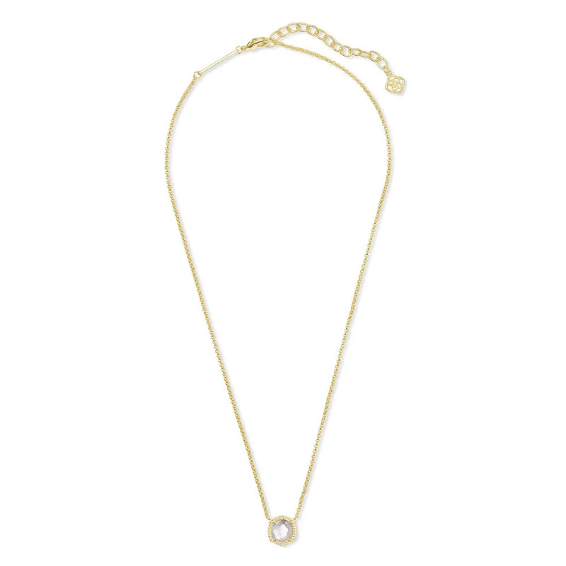 Kendra Scott Davie Gold Tone Pendant Necklace in Ivory Mother of Pearl