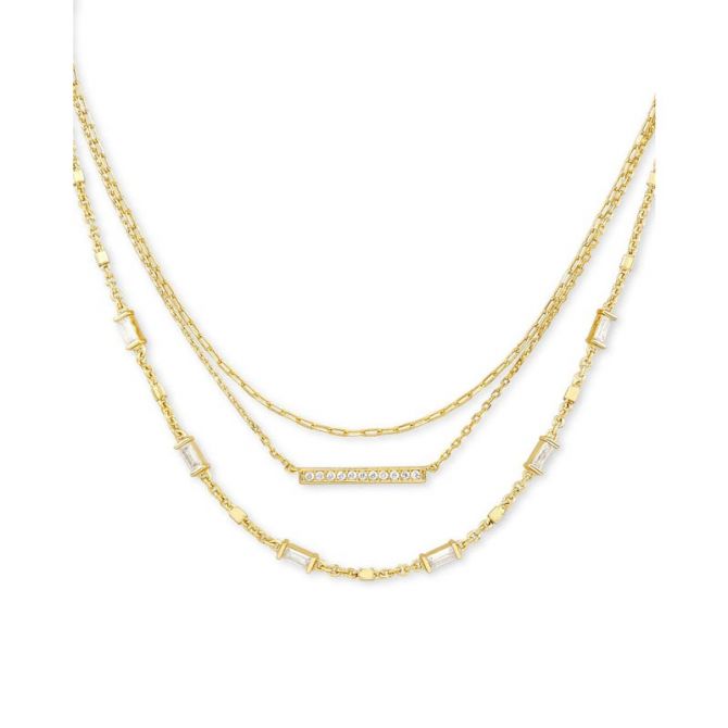 Kendra Scott Triple Strand Necklace in Gold Tone