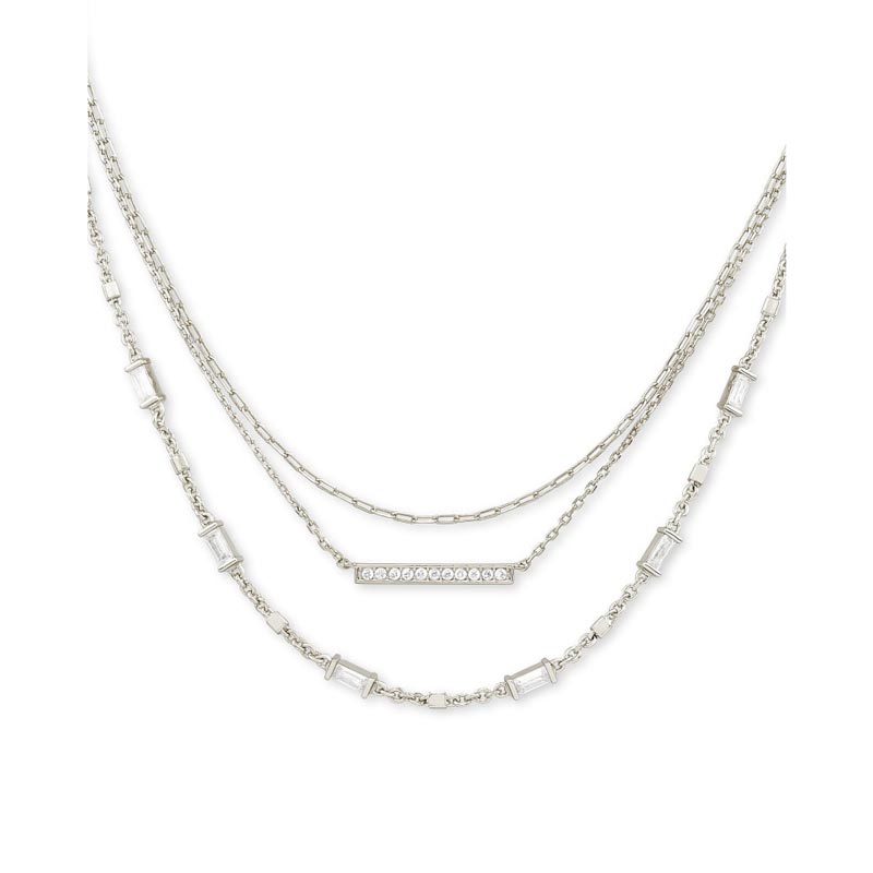Kendra Scott Triple Strand Necklace in Silver Tone