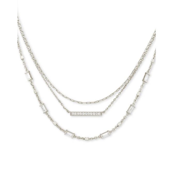 Kendra Scott Triple Strand Necklace in Silver Tone