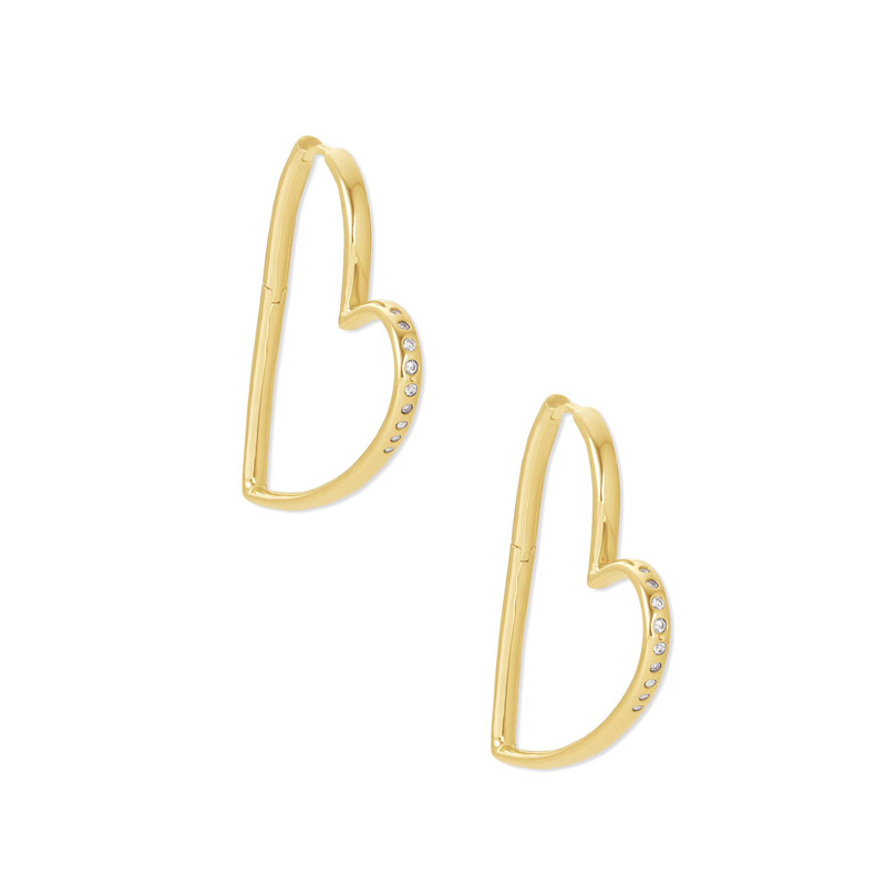 Kendra Scott Ansley Heart Hoop Earrings in Gold Tone