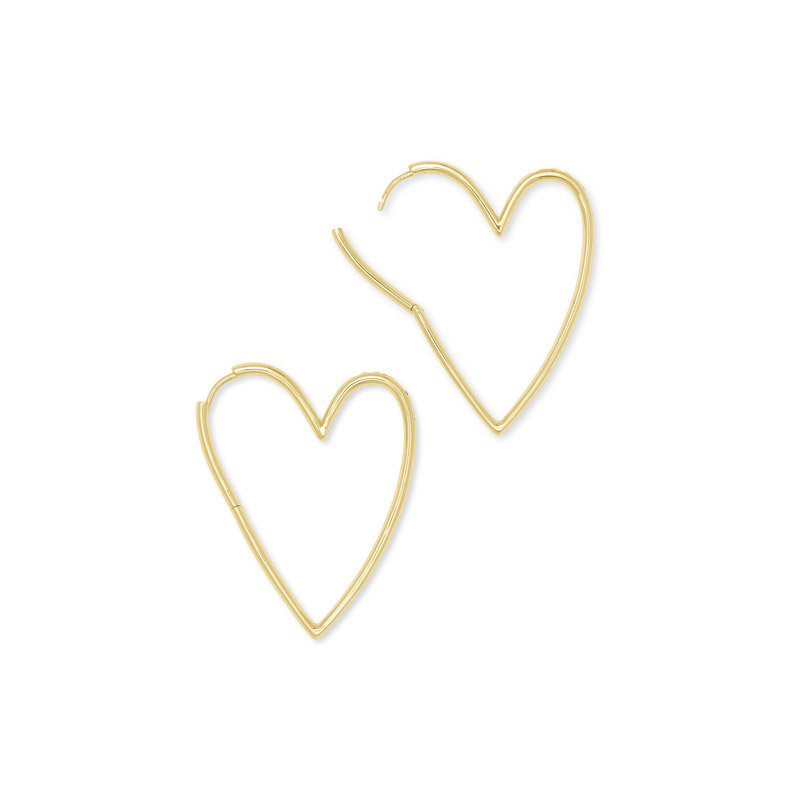 Kendra Scott Ansley Heart Hoop Earrings in Gold Tone
