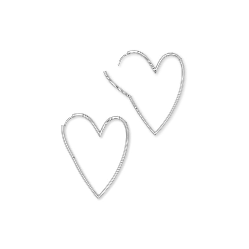 Kendra Scott Ansley Heart Hoop Earrings in Silver