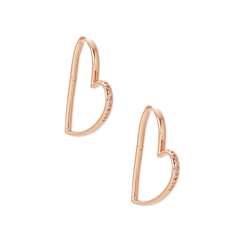 Kendra Scott Ansley Heart Hoop Earrings in Rose Gold Tone