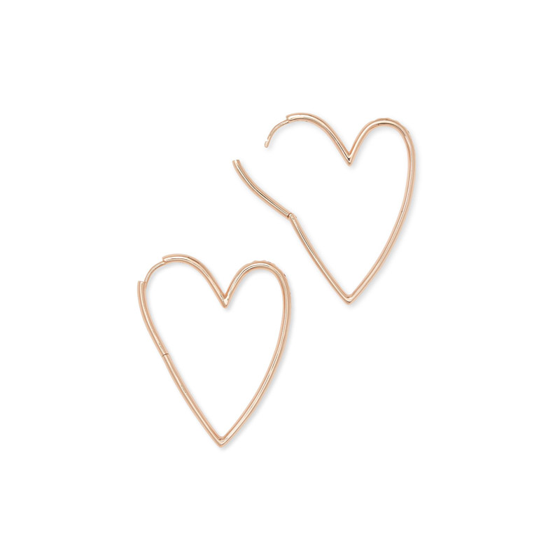 Kendra Scott Ansley Heart Hoop Earrings in Rose Gold Tone
