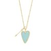 Kendra Scott Ansley Heart Gold Tone Long Pendant Necklace in Light Blue Magnesite