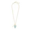 Kendra Scott Ansley Heart Gold Tone Long Pendant Necklace in Light Blue Magnesite