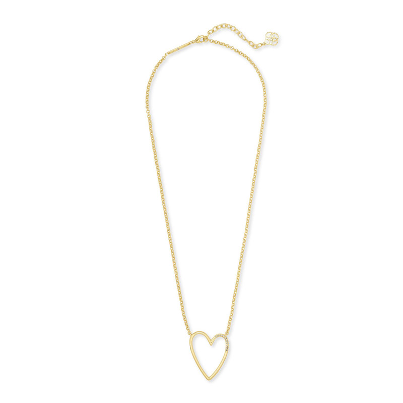 Kendra Scott Ansley Heart Pendant Necklace in Gold Tone