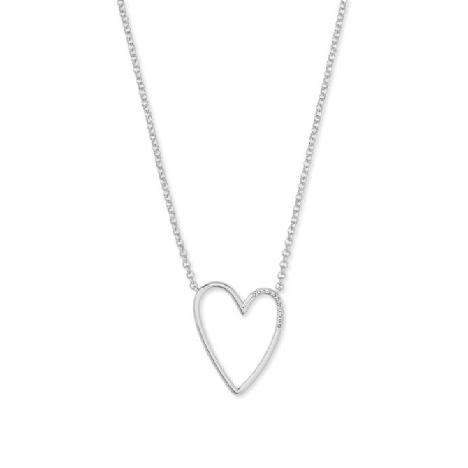 Kendra Scott Ansley Heart Pendant Necklace in Silver