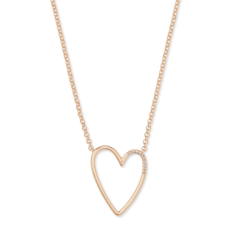 Kendra Scott Ansley Heart Pendant Necklace in Rose Gold Tone